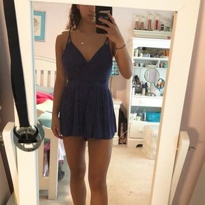 Navy Backless Romper